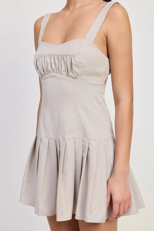 PLEATED MINI DRESS WITH BACK TIES sold by Charming Charlie product image thumbnail 2