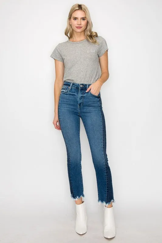 HIGH RISE SLIM STRAIGHT JEANS sold by Charming Charlie