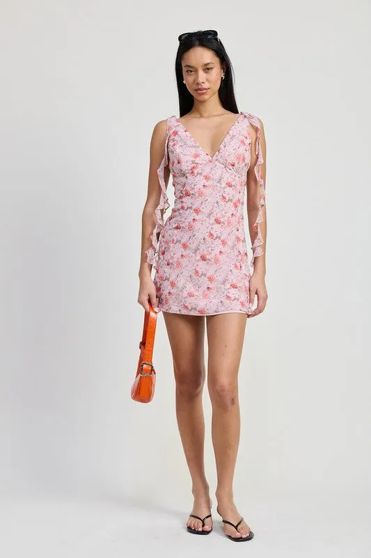 MINI FLORAL V NECK DRESS sold by Charming Charlie product image thumbnail 3