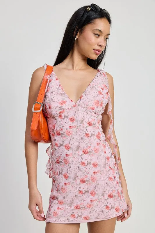 MINI FLORAL V NECK DRESS sold by Charming Charlie product image thumbnail 4