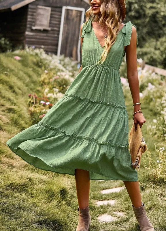 Tiered V neck dress with ties sold by Charming Charlie product image thumbnail 2