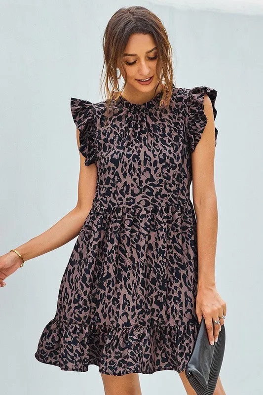 Floral ruffled short dress sold by Charming Charlie product image thumbnail 5