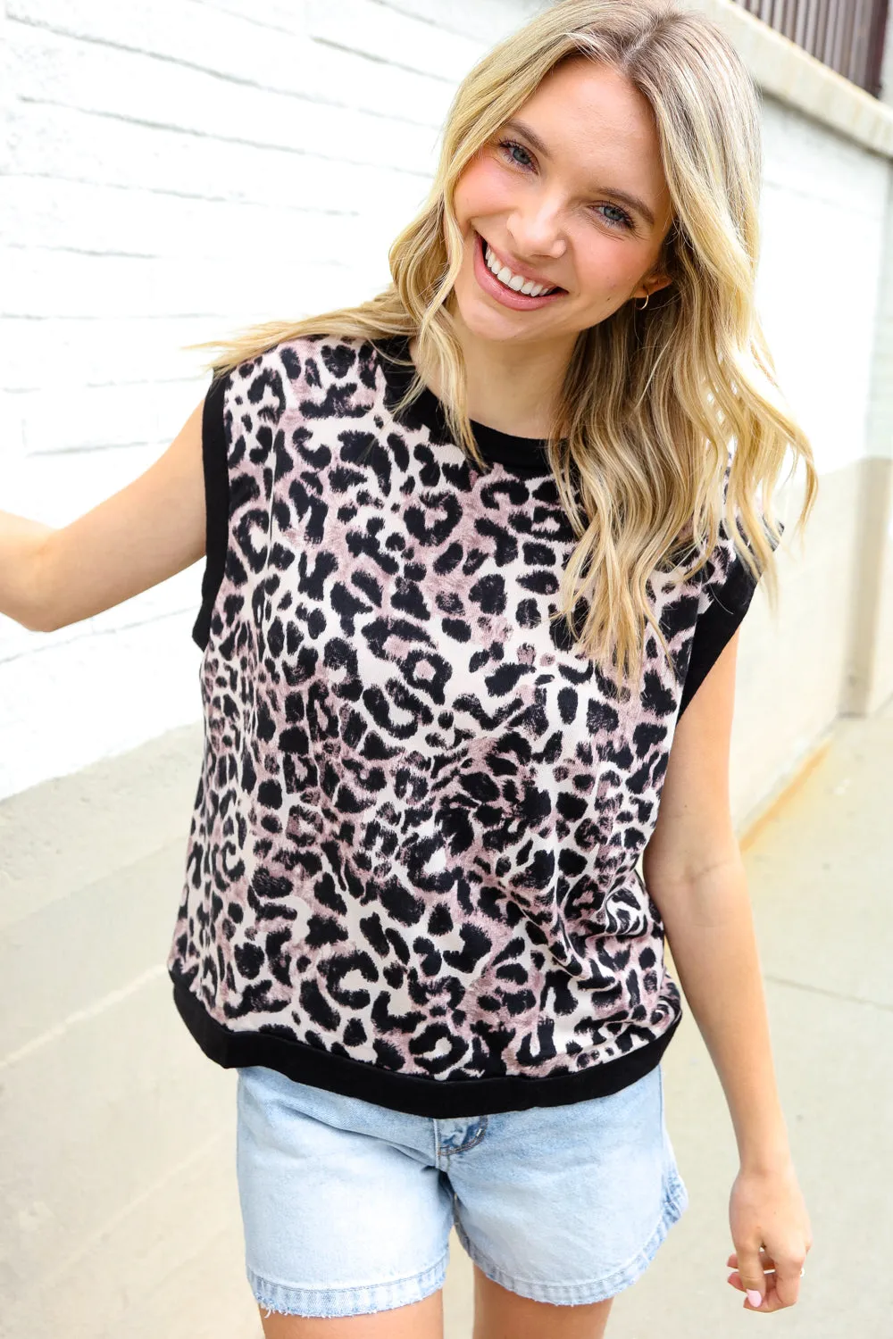 Be Bold Dolman Short Sleeve Leopard Print Knit Top sold by Charming Charlie