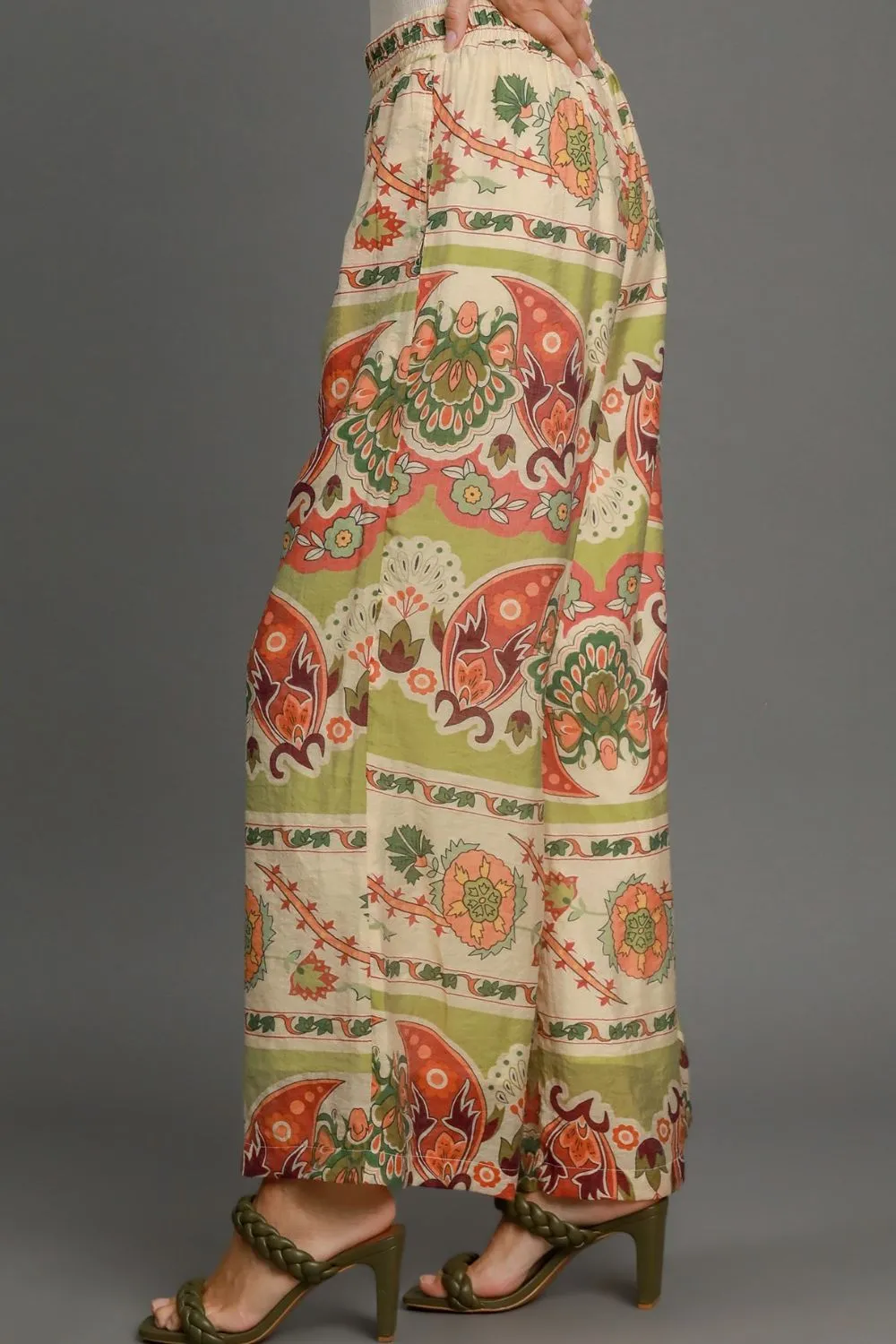 Umgee Full Size Wide Leg Border Print Pants Plus Size sold by Charming Charlie product image thumbnail 3