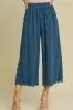 Umgee Full Size Linen Blend Elastic Waistband Wide Leg Pants Plus Size sold by Charming Charlie