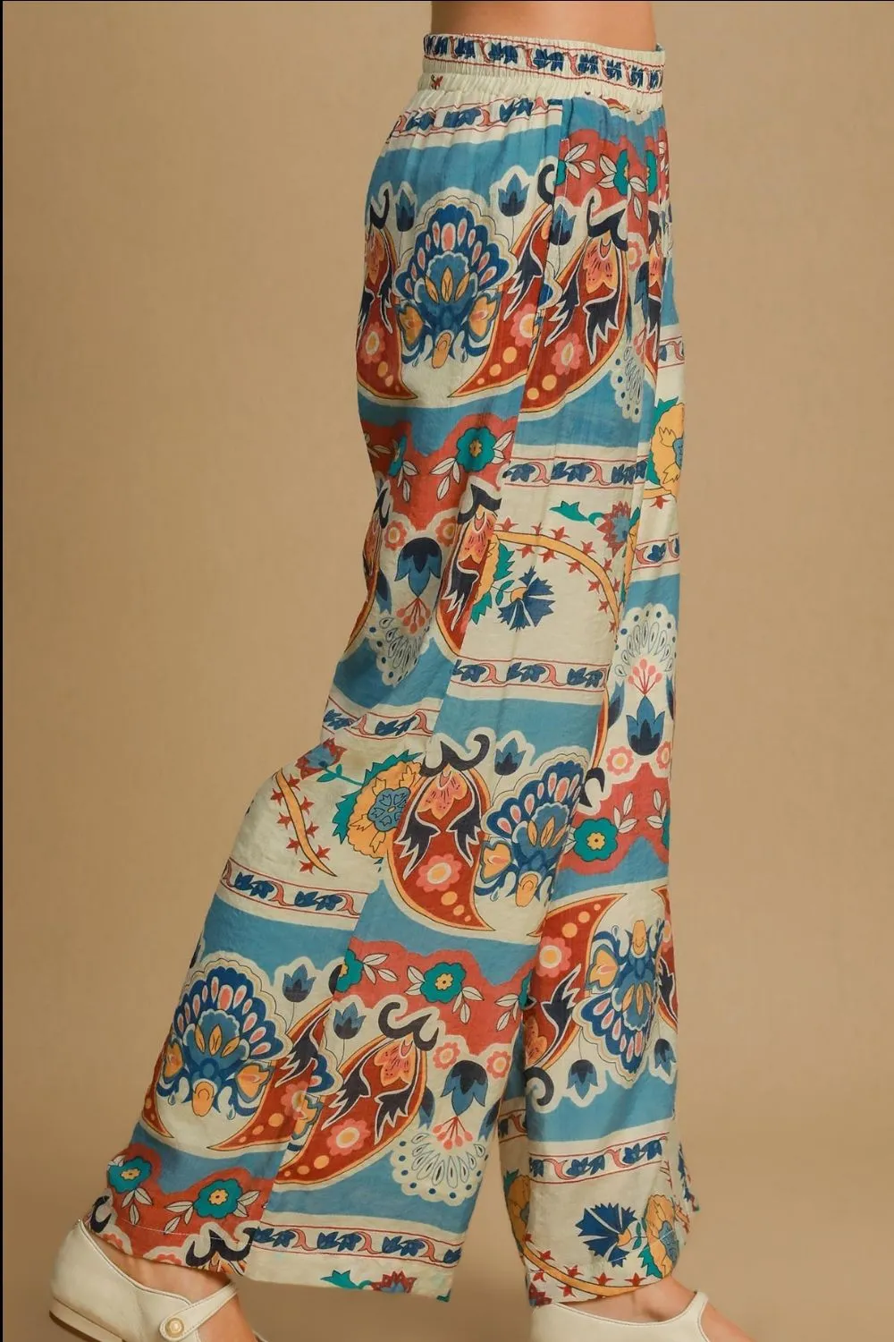 Umgee Full Size Wide Leg Border Print Pants Plus Size sold by Charming Charlie product image thumbnail 2