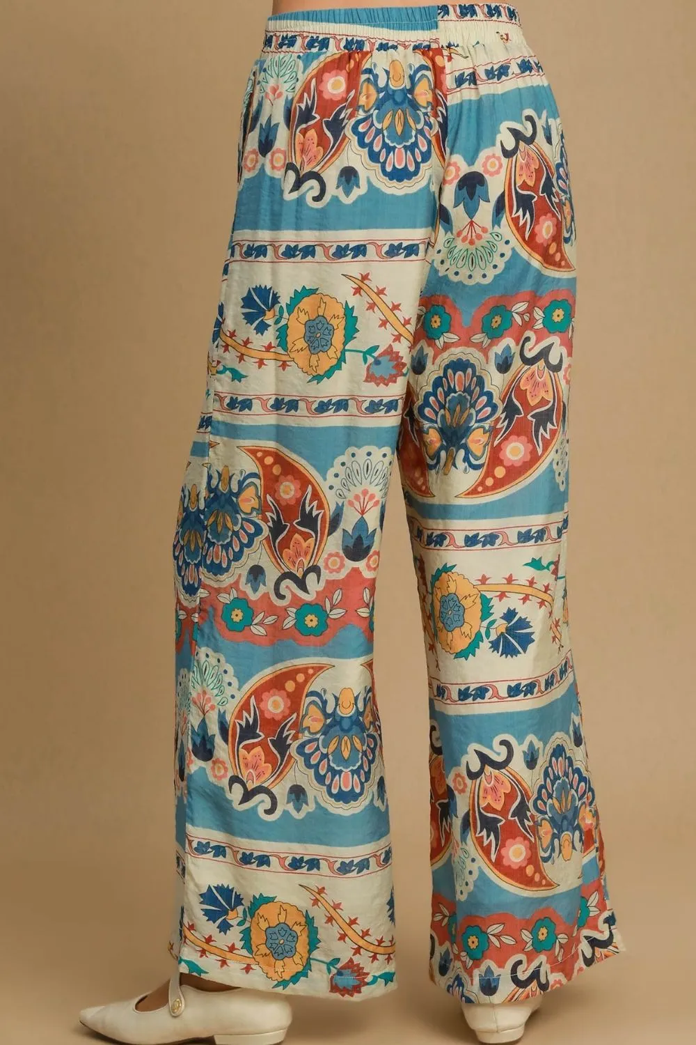 Umgee Full Size Wide Leg Border Print Pants Plus Size sold by Charming Charlie product image thumbnail 3