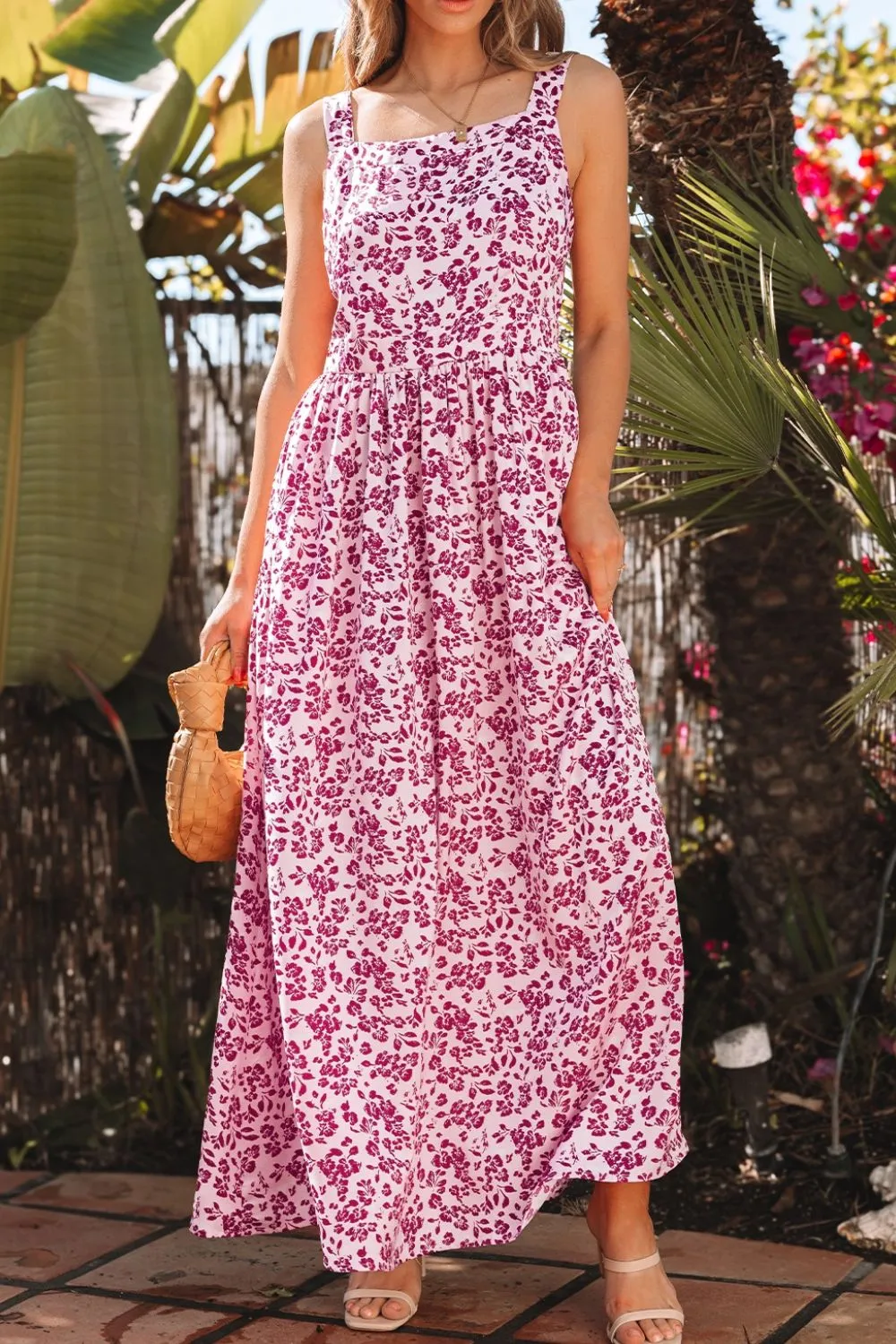 Floral Cutout Back Square Neck Maxi Dress sold by Charming Charlie product image thumbnail 2