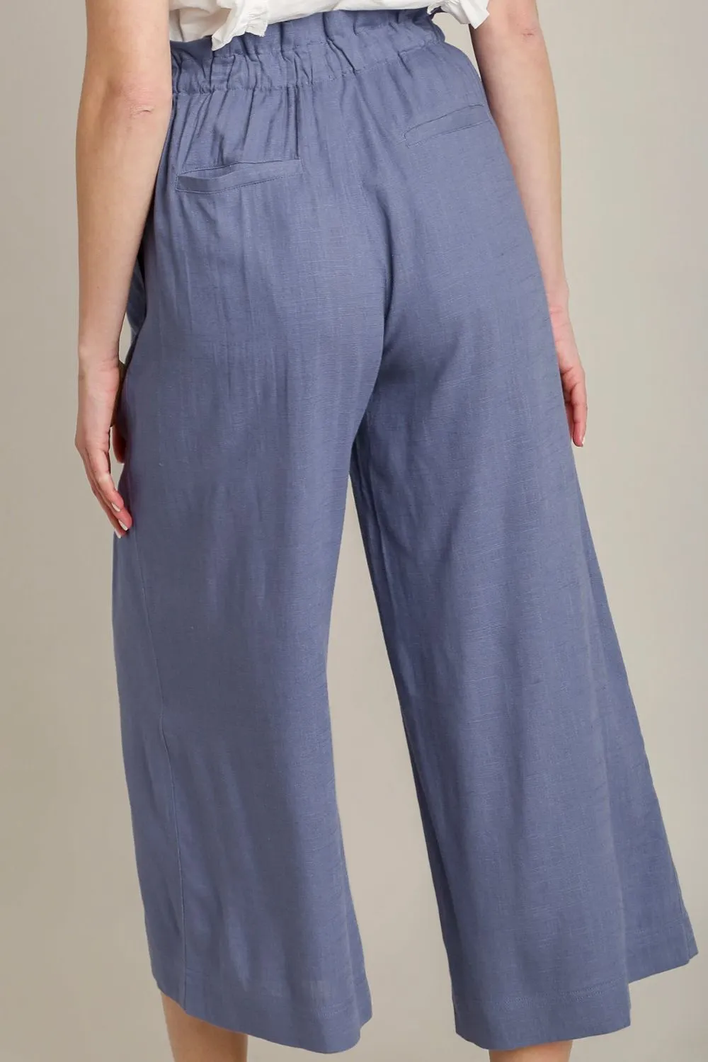 Umgee Full Size Linen Wide Fit Pants with Drawstring Plus Size sold by Charming Charlie product image thumbnail 3
