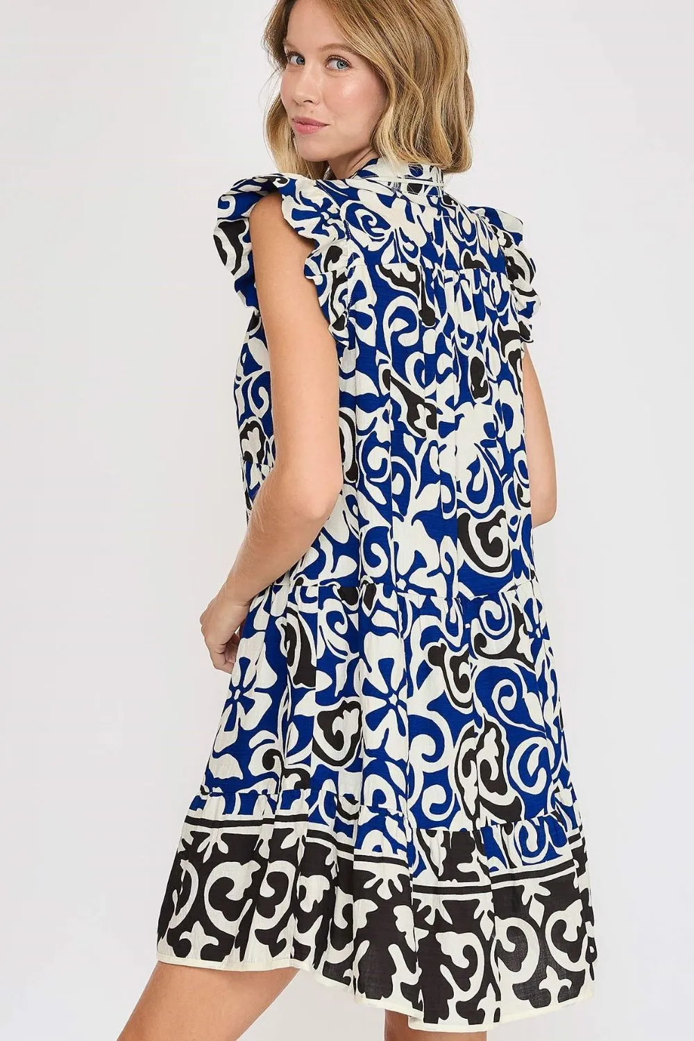 Umgee Floral Ruffled Cap Sleeve Tiered Dress sold by Charming Charlie product image thumbnail 2