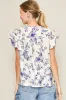 Umgee Full Size Floral Print Tassel Tie Neck Scalloped Sleeve Blouse Plus Size sold by Charming Charlie