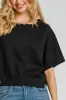 Umgee Full Size Lightweight Cropped Sweatshirt Plus Size sold by Charming Charlie
