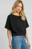 Umgee Full Size Lightweight Cropped Sweatshirt Plus Size sold by Charming Charlie