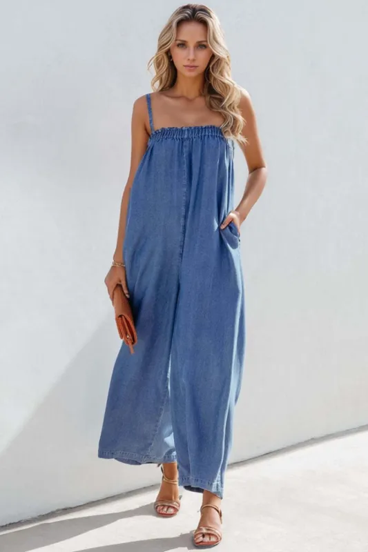 Spaghetti Strap Wide Leg Jumpsuit sold by Charming Charlie