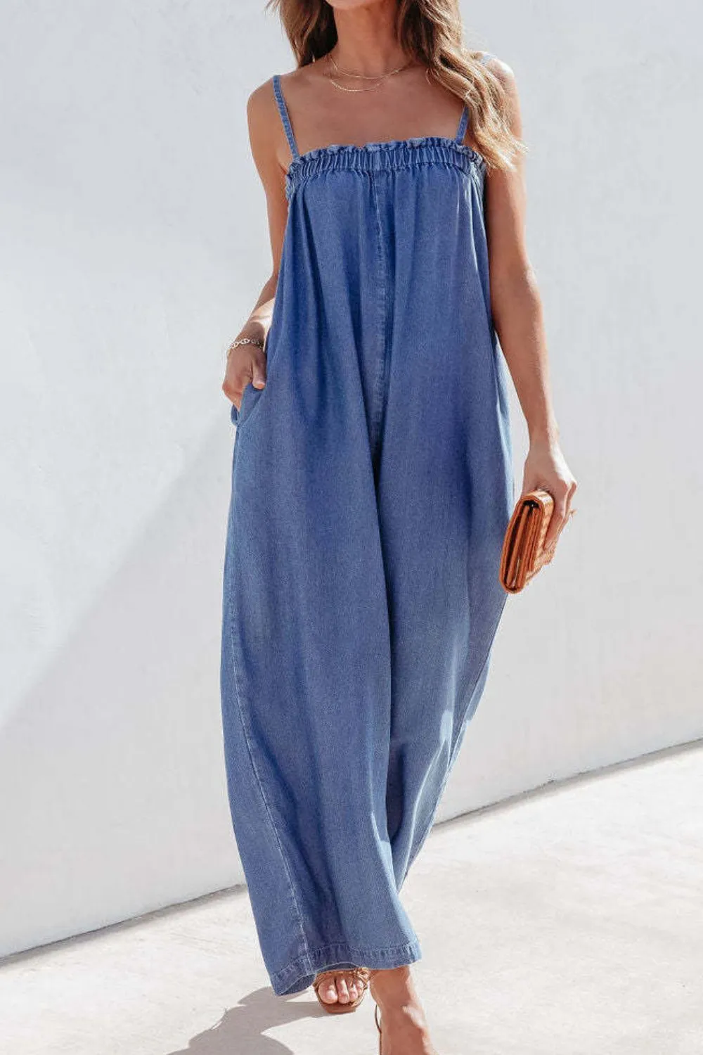 Spaghetti Strap Wide Leg Jumpsuit sold by Charming Charlie product image thumbnail 5
