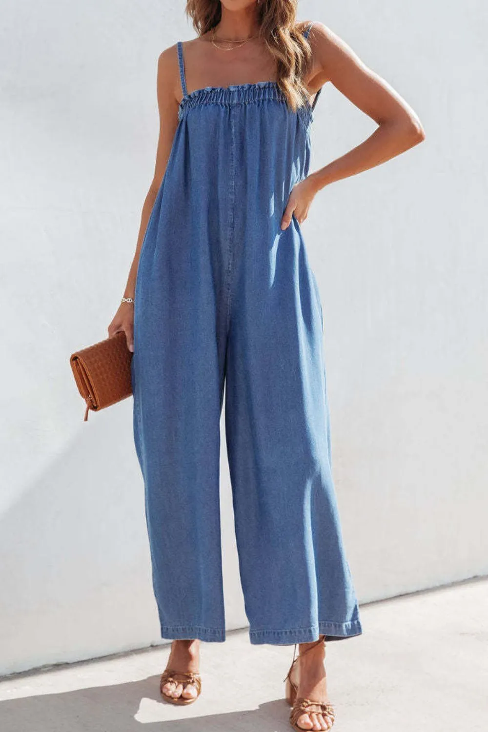 Spaghetti Strap Wide Leg Jumpsuit sold by Charming Charlie product image thumbnail 2