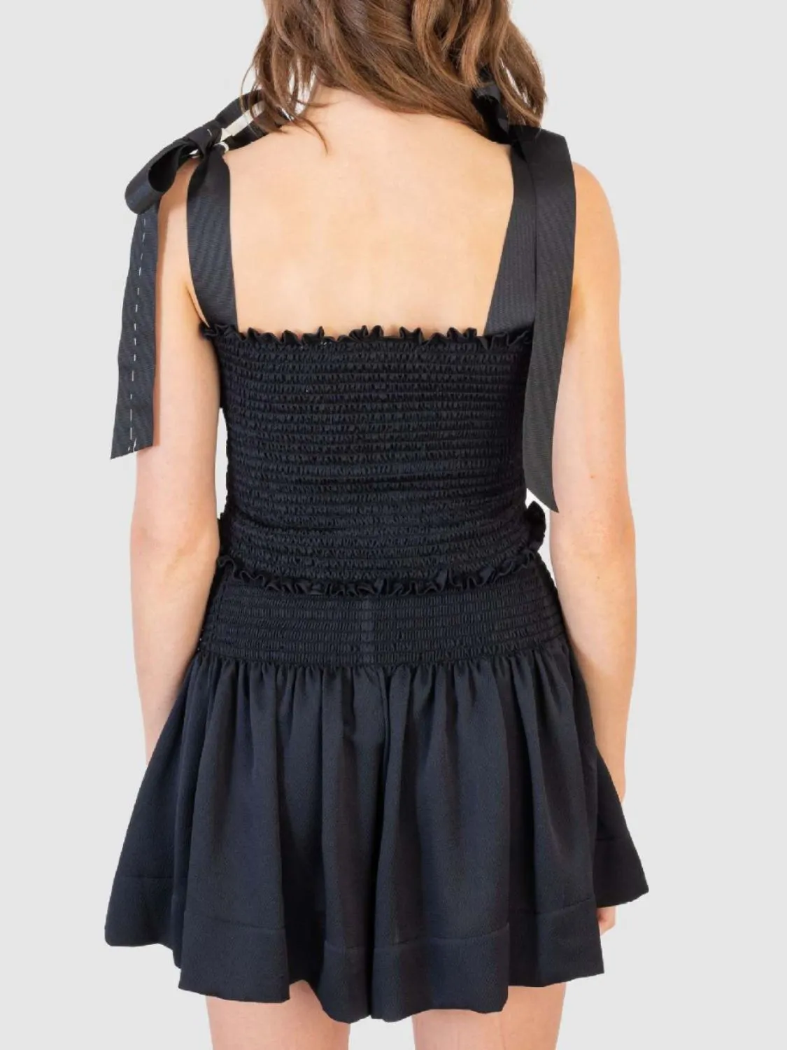 Smocked Tie Shoulder Top and Mini Skirt Set sold by Charming Charlie product image thumbnail 4