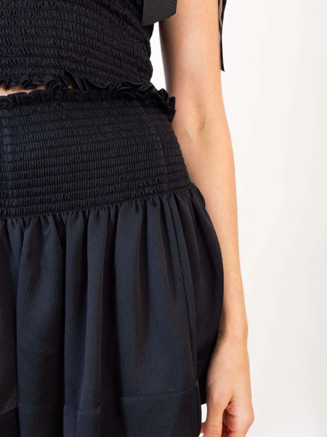 Smocked Tie Shoulder Top and Mini Skirt Set sold by Charming Charlie product image thumbnail 5