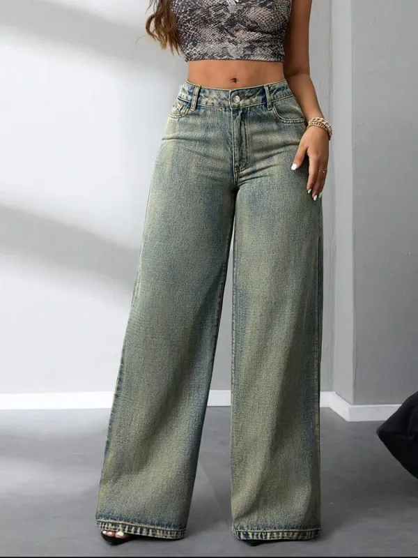 High Waist Wide Leg Jeans sold by Charming Charlie