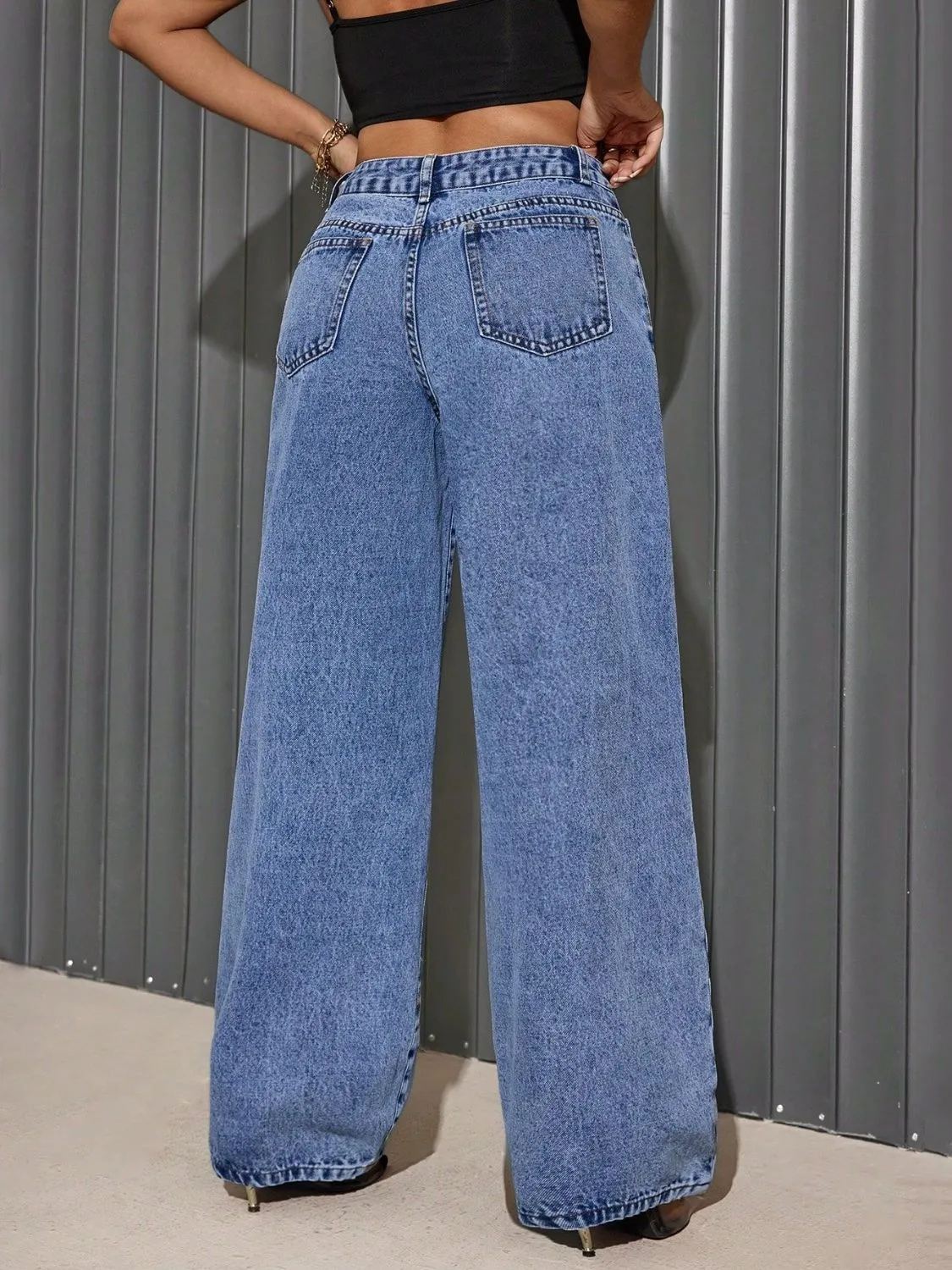 Distressed Wide Leg Jeans sold by Charming Charlie product image thumbnail 4