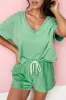 V-Neck Short Sleeve Loose Top and Drawstring Shorts Set sold by Charming Charlie
