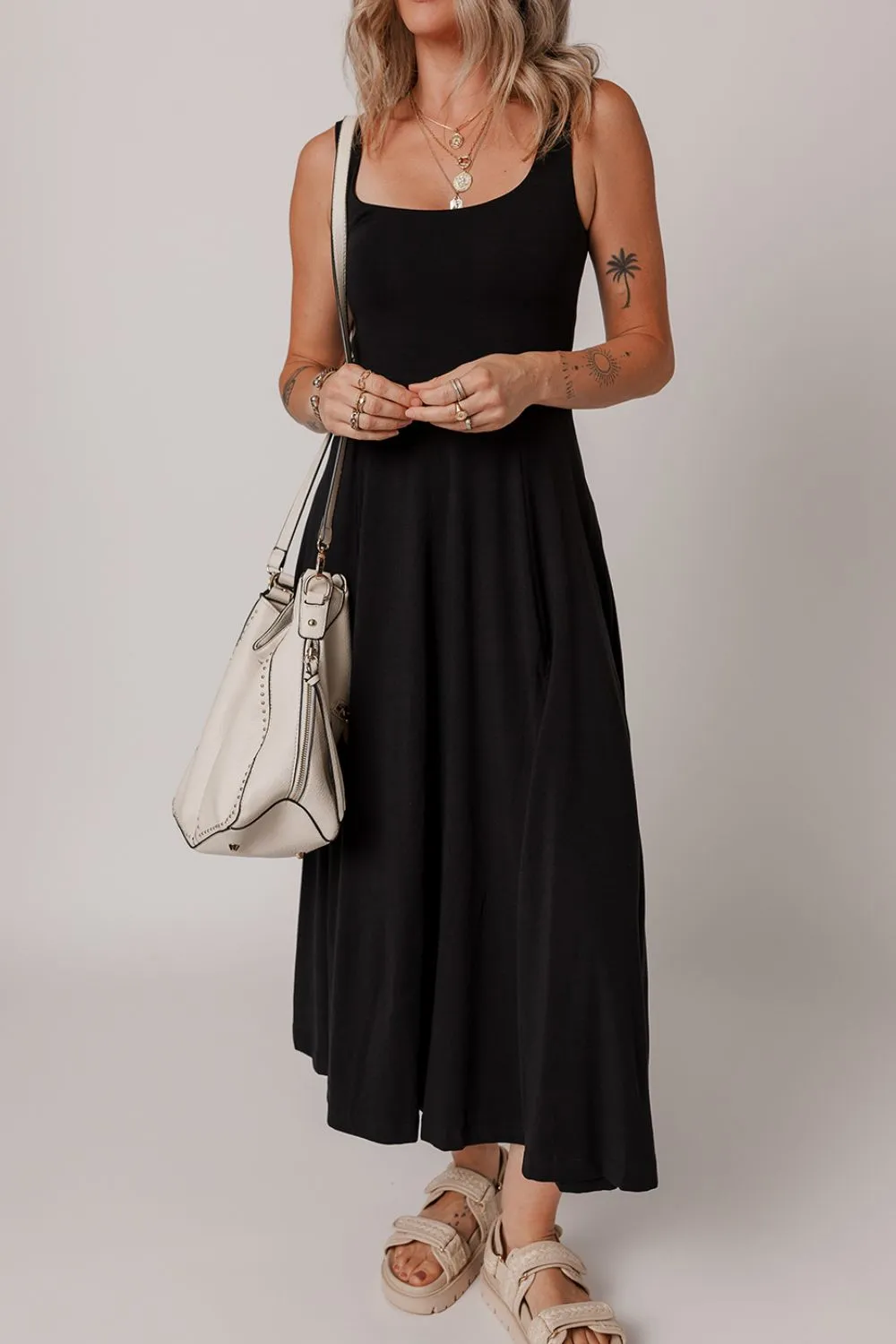 Side Slit Scoop Neck Wide Strap Dress sold by Charming Charlie product image thumbnail 2