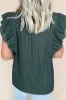 Frilled Notched Ruffled Cap Sleeve Blouse sold by Charming Charlie