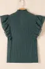 Frilled Notched Ruffled Cap Sleeve Blouse sold by Charming Charlie