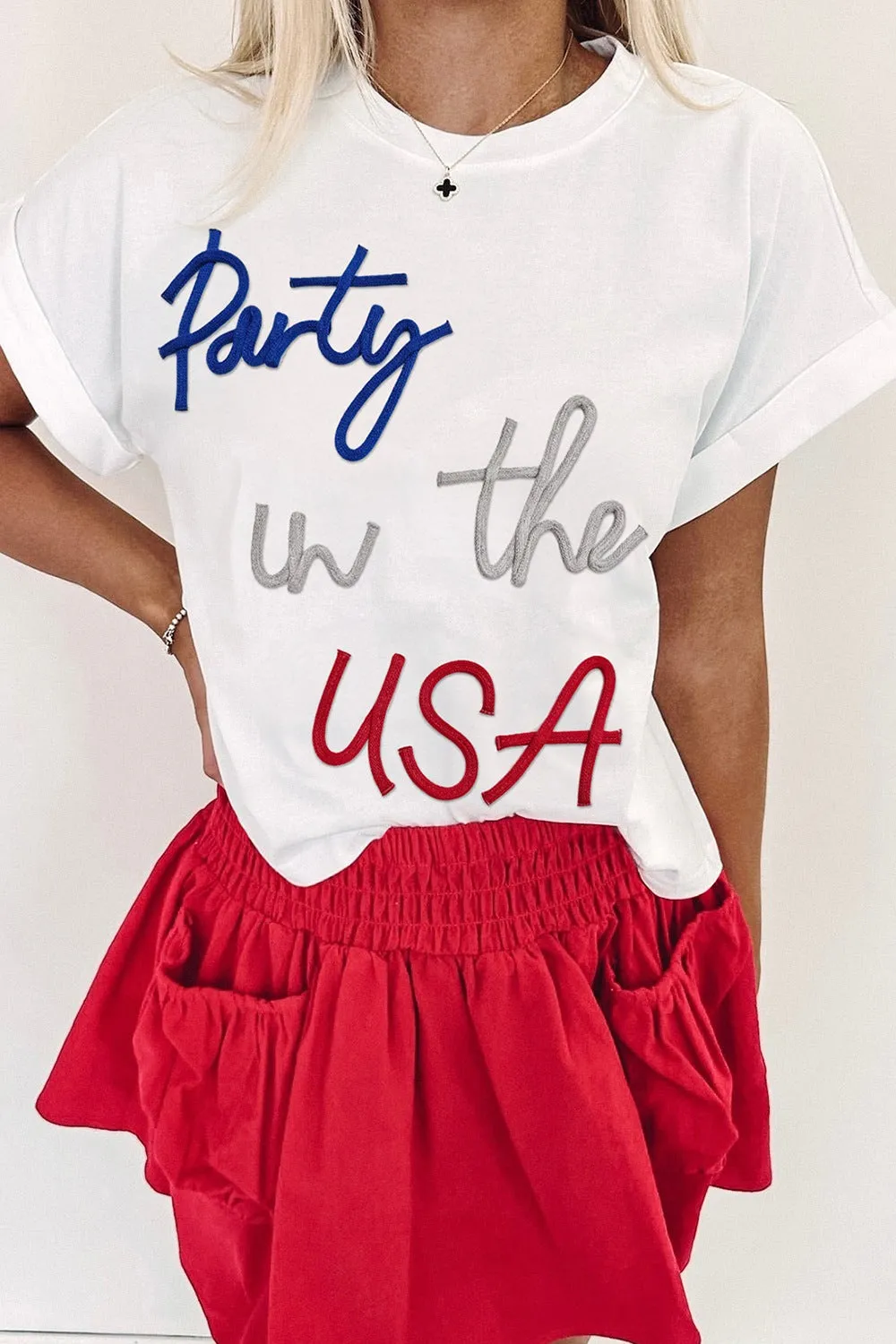 Letter Round Neck Short Sleeve T-Shirt sold by Charming Charlie product image thumbnail 3