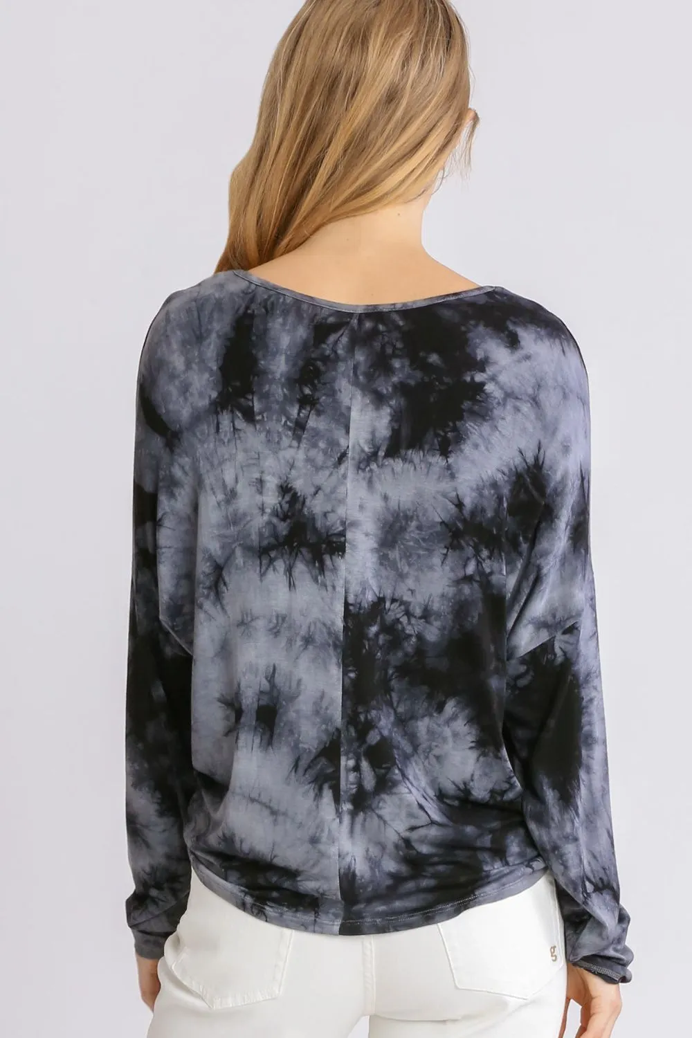 Umgee Full Size Tie Dye Lightweight Long Sleeve Top Plus Size sold by Charming Charlie product image thumbnail 2