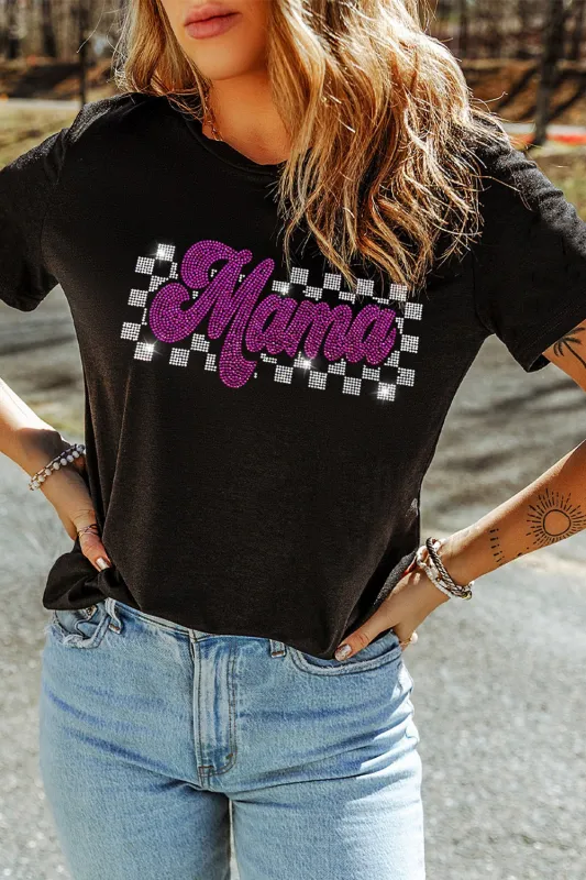 MAMA Rhinestone Letter Round Neck T-Shirt sold by Charming Charlie