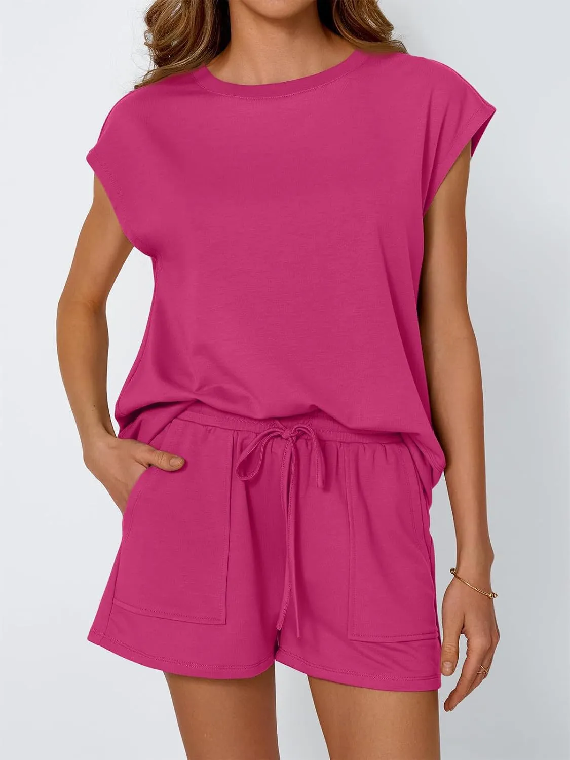 Round Neck Cap Sleeve Top and Shorts Set sold by Charming Charlie product image thumbnail 3