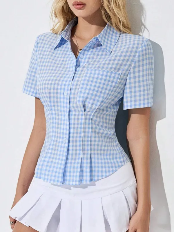 Button Down Short Sleeve Shirt sold by Charming Charlie