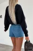 Raw Hem Denim Skorts sold by Charming Charlie