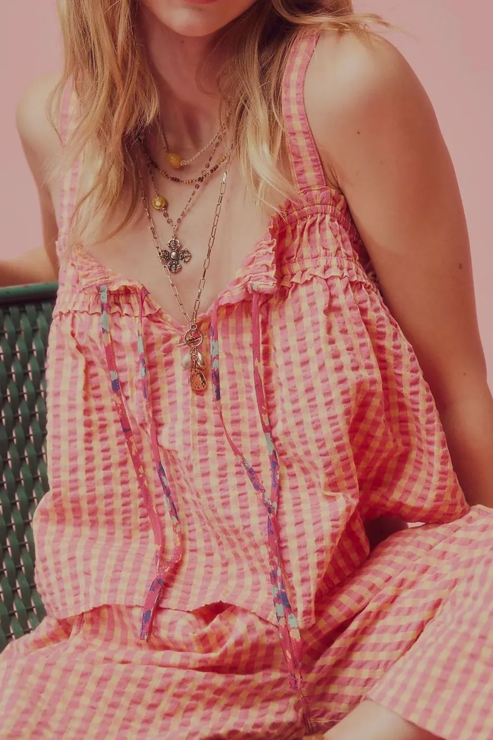 Tied Front Textured Square Neck Cami sold by Charming Charlie product image thumbnail 4