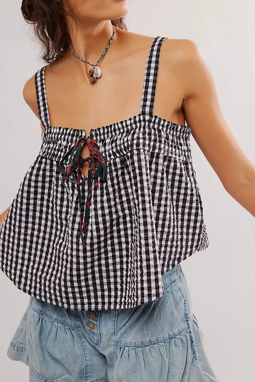 Tied Front Textured Square Neck Cami sold by Charming Charlie product image thumbnail 5