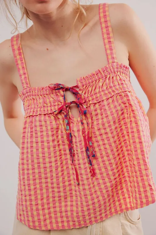 Tied Front Textured Square Neck Cami sold by Charming Charlie
