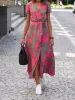 Printed Surplice Short Sleeve Dress sold by Charming Charlie