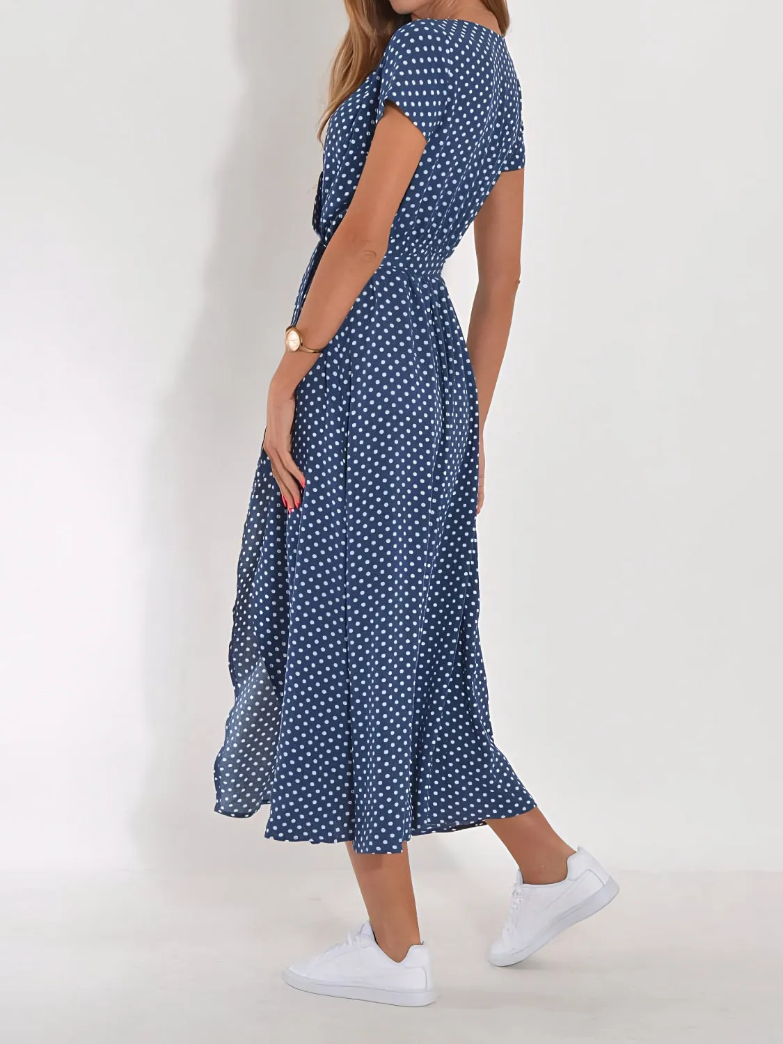 Printed Surplice Short Sleeve Dress sold by Charming Charlie product image thumbnail 5