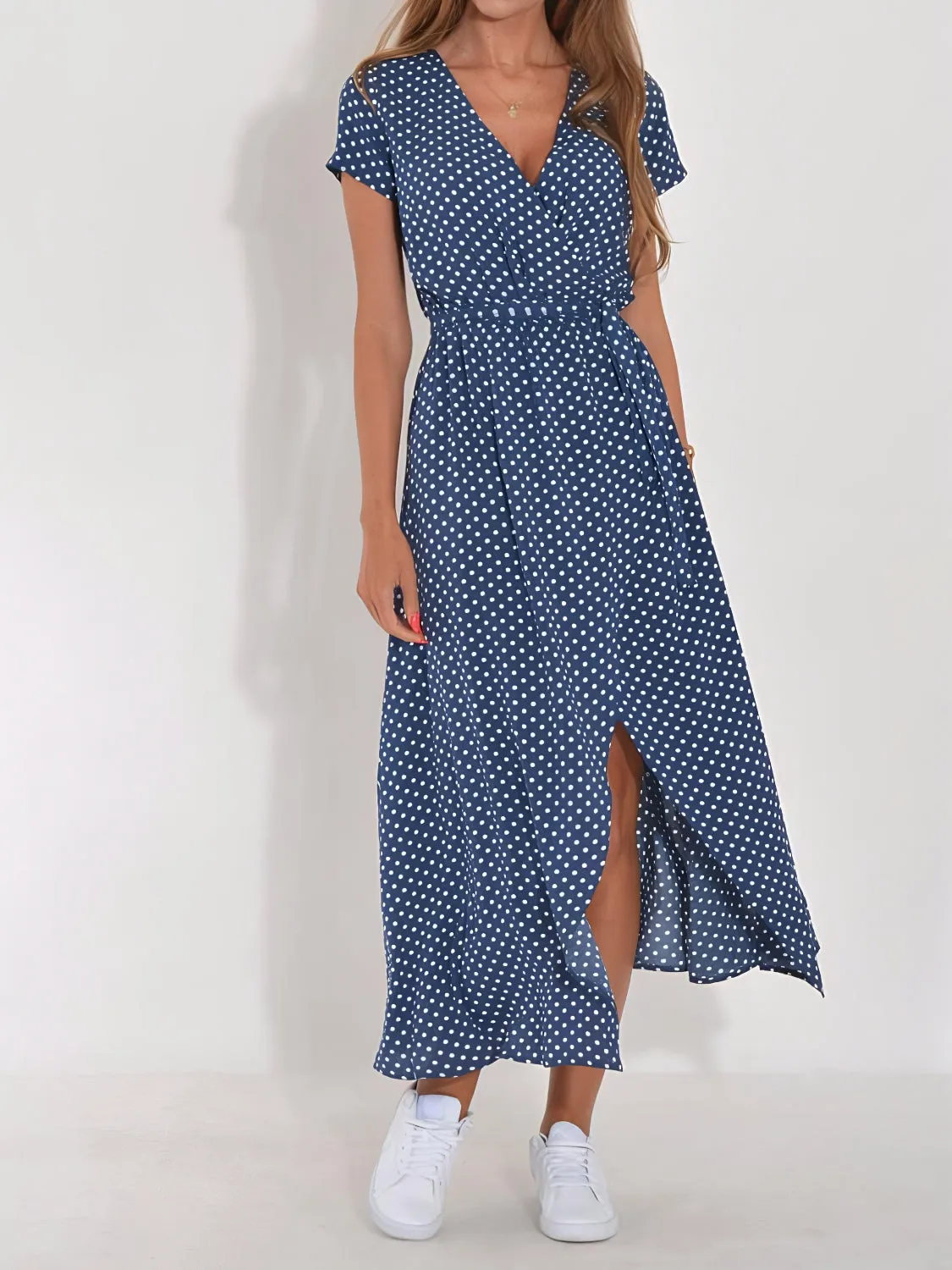 Printed Surplice Short Sleeve Dress sold by Charming Charlie product image thumbnail 4