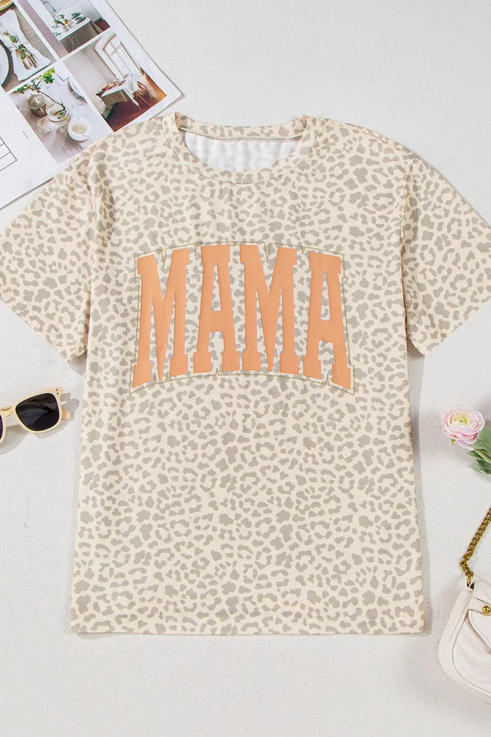 MAMA Letter Graphic Leopard Round Neck T-Shirt sold by Charming Charlie product image thumbnail 4