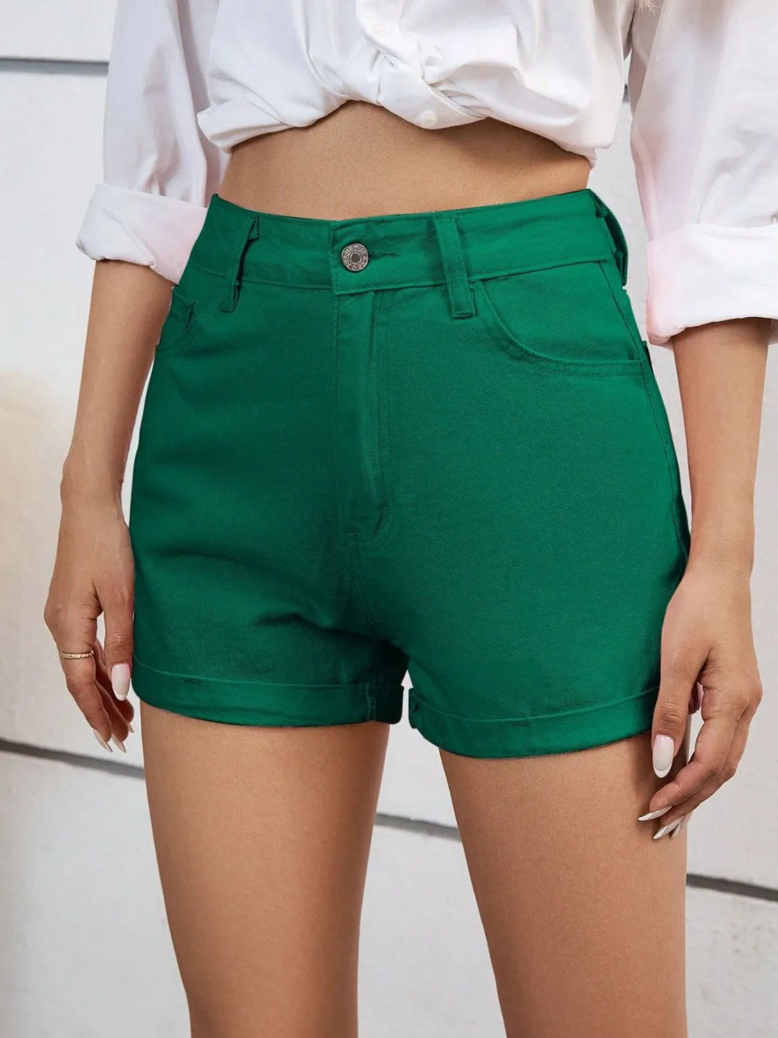 High Waist Denim Shorts sold by Charming Charlie product image thumbnail 5