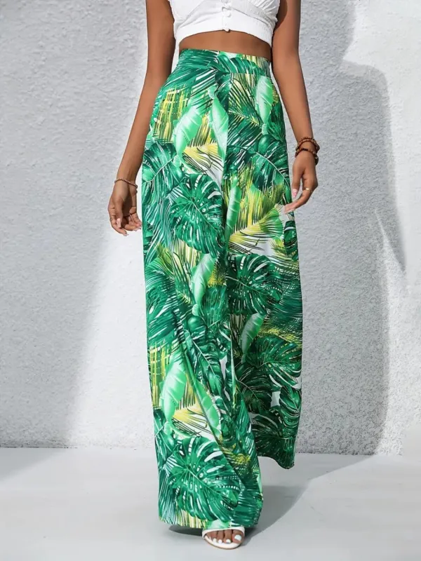 Printed High Waist Wide Leg Pants sold by Charming Charlie
