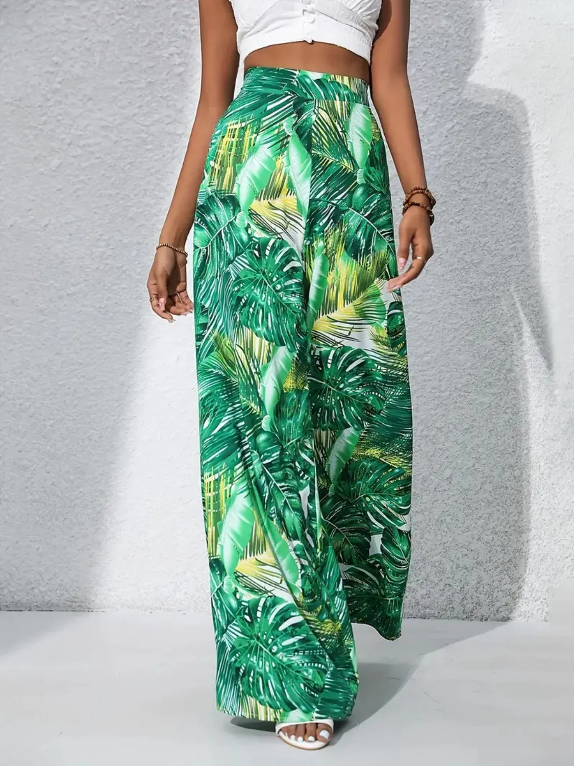 Printed High Waist Wide Leg Pants sold by Charming Charlie