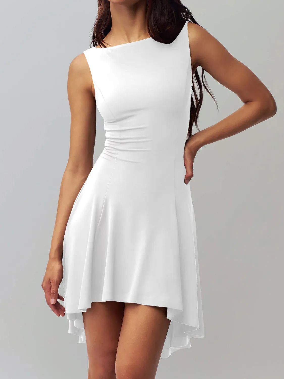 High-Low Round Neck Sleeveless Dress sold by Charming Charlie product image thumbnail 4