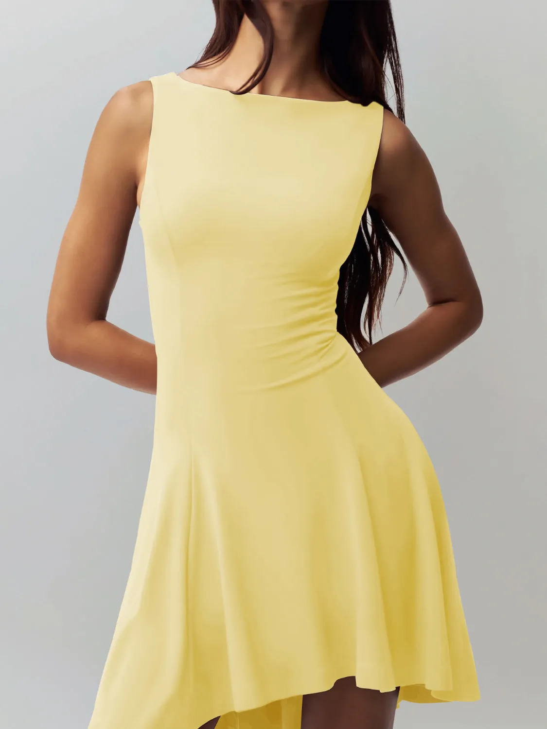 High-Low Round Neck Sleeveless Dress sold by Charming Charlie product image thumbnail 3