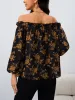 Printed Off-Shoulder Balloon Sleeve Blouse sold by Charming Charlie
