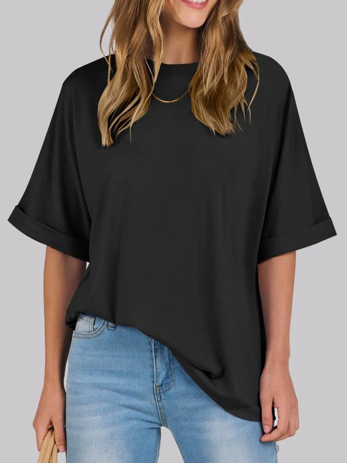 Round Neck Half Sleeve T-Shirt sold by Charming Charlie product image thumbnail 4