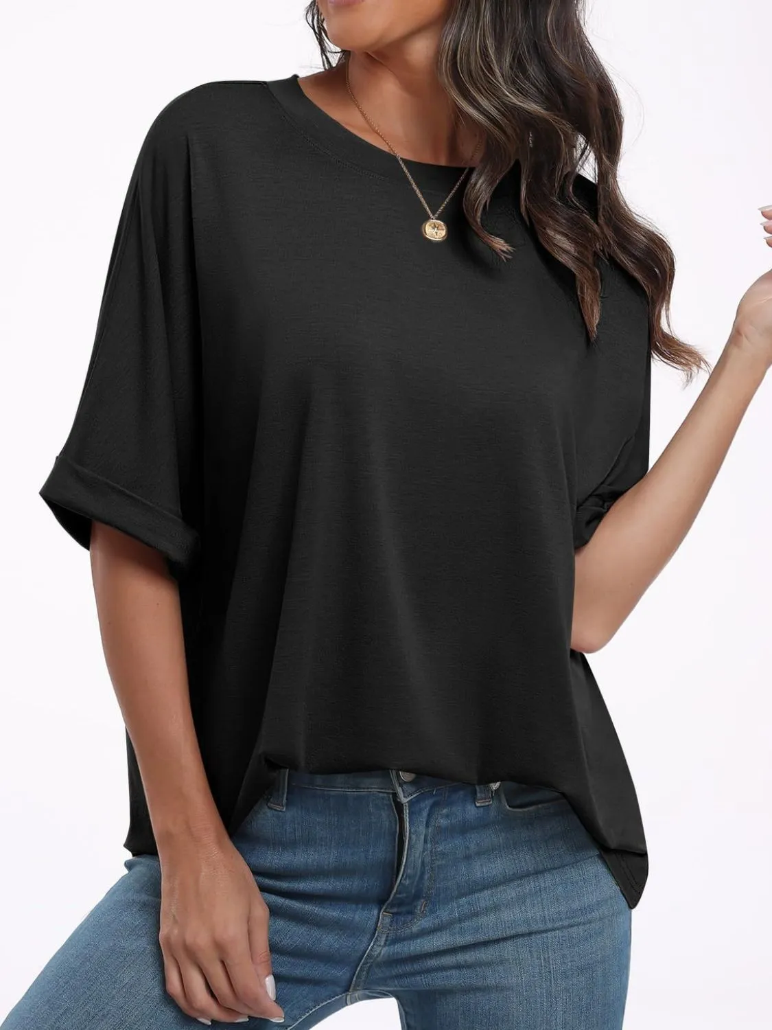 Round Neck Half Sleeve T-Shirt sold by Charming Charlie product image thumbnail 2