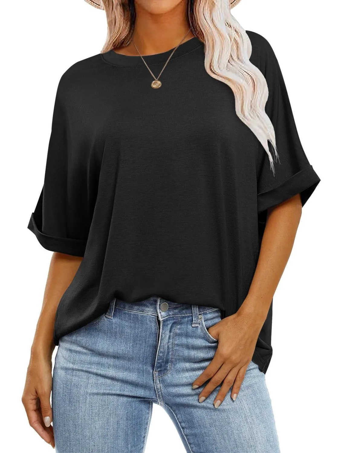 Round Neck Half Sleeve T-Shirt sold by Charming Charlie